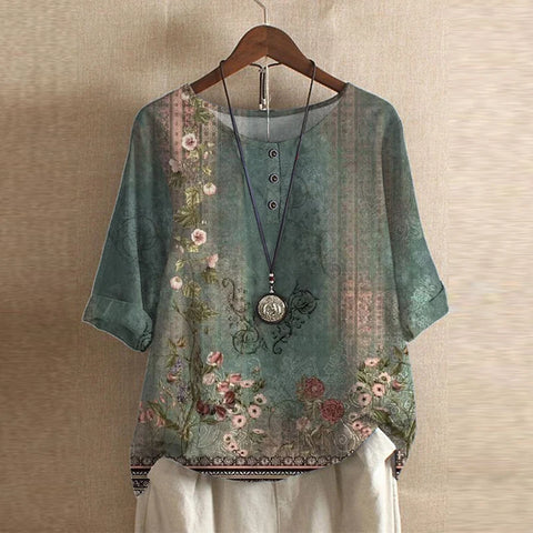 Anya | Vintage Floral Charm Blouse